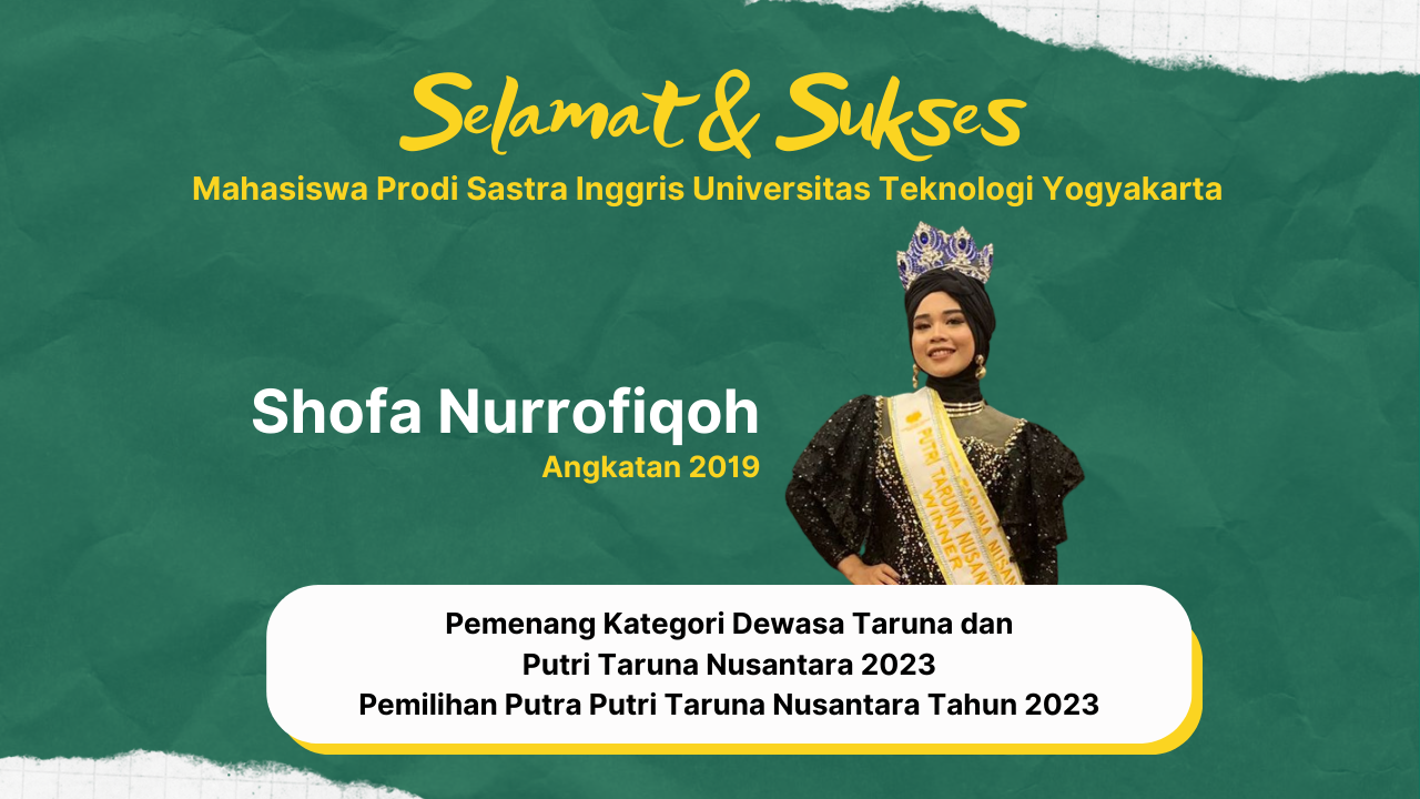 Mahasiswa Sastra Inggris UTY Mendapat Gelar Putri Taruna Nusantara 2023