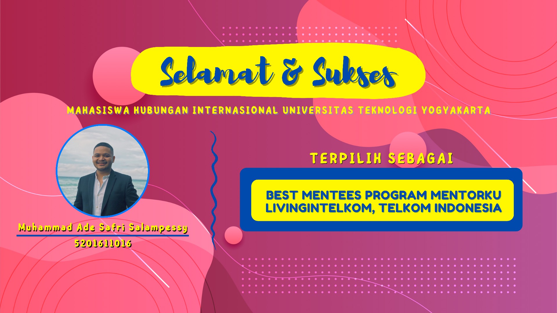 Mahasiswa UTY Raih Penghargaan “Best Mentees” Dari Telkom Indonesia