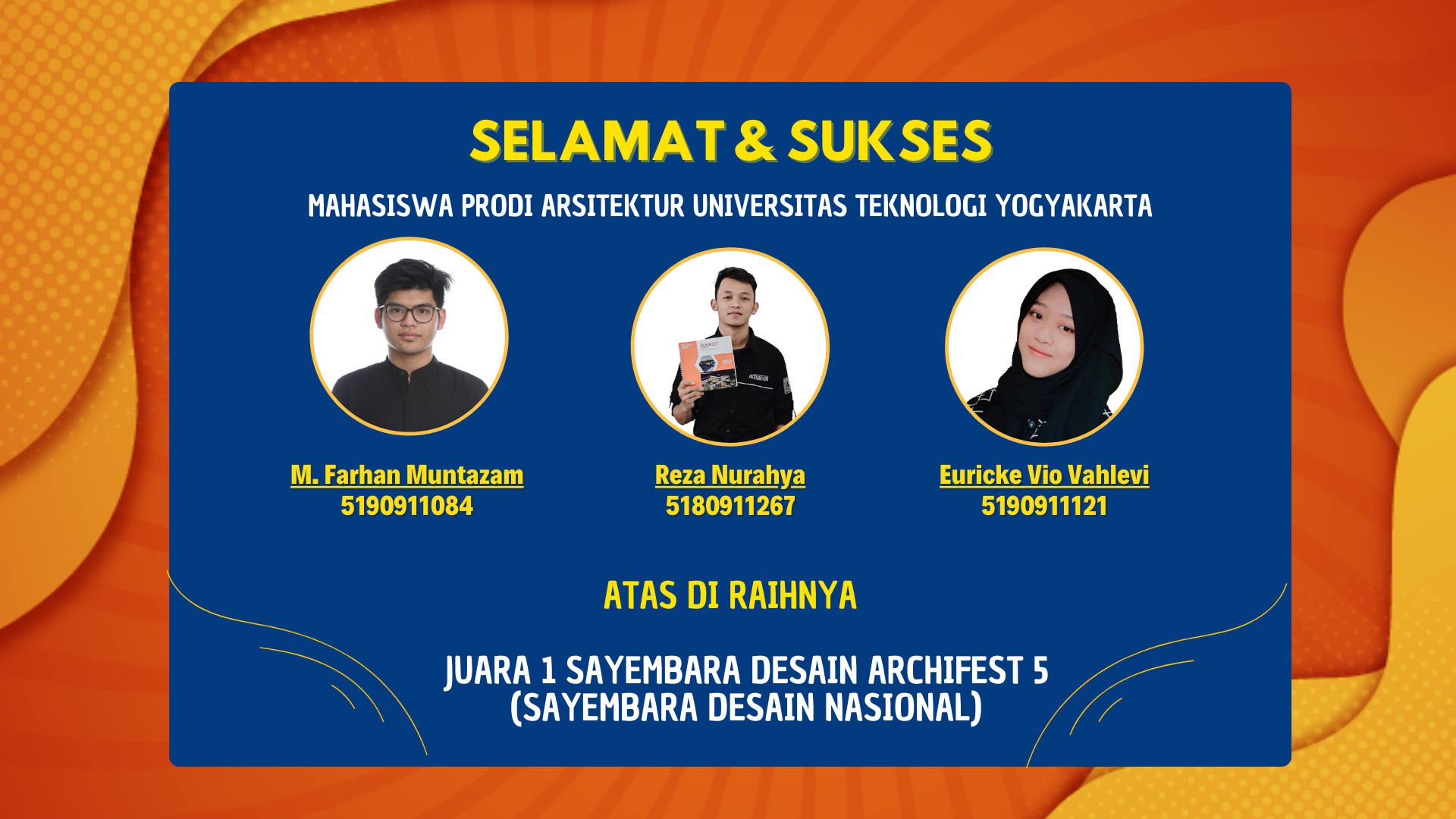 Mahasiswa UTY Raih Juara 1 Dalam Sayembara Desain Nasional